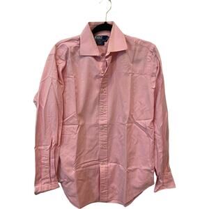 Polo Ralph Lauren Mens Pink Regent Dress Shirt 15.5 34/35 Classic Fit Cotton